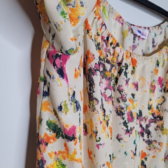 Izzy and Lola size Medium off shoulder boho water color splatter wide sleeve - Picture 3 of 10